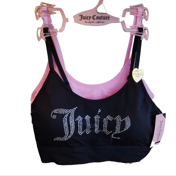 Juicy Couture Intimates, Rhinestone Bras Removable Pads, Pink and Black - Picture 3 of 8